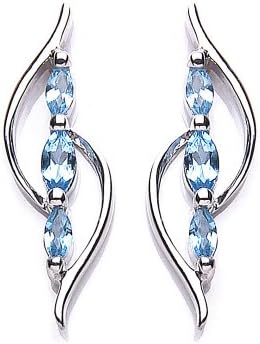 MiChic Sky Blue Topaz Premium Sterling Silver Earrings