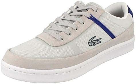 Mens Lacoste Court Line Trainers Light Grey/Blue Guys Gents (UK 10 Euro 44.5)