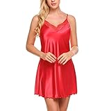 Gaddrt Women Sexy Lace Spice Lingerie G-String Strap Dress Sleepwear Underwear S-XL (Red, XL)