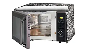 Stylista Microwave Oven Cover for Samsung 28L CE1041DSB2/TL Multcolor Floral pattern Black