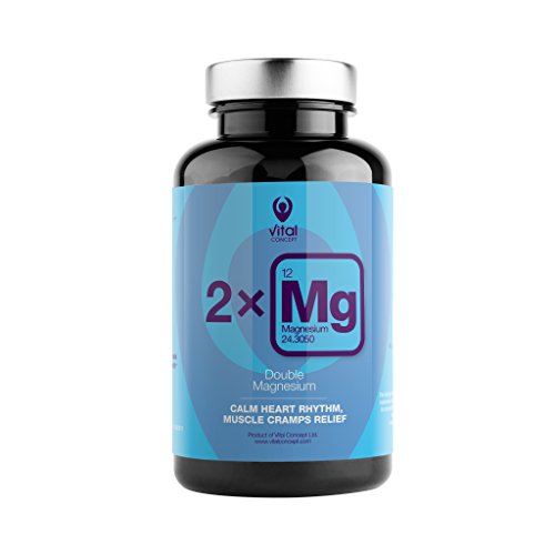 DOUBLE MAGNESIUM - Dosis de 250 mg de magnesio de alta calidad. Doble fuente, 70% de citrato y 30% de carbonato. Apoyo del corazón y los músculos. 90 cápsulas vegetarianas, 45 dias