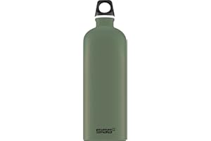 Sigg - Gourde Aluminium - Traveller Leaf Green - Certifiée Neutre En CO2 - Convient Aux Boissons Gazeuses - Étanche & Légère - Sans BPA - Pour Sport, Camping, Randonnée - Vert - 1L
