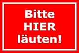 Schild Bitte hier läuten – 15x20cm, 30x20cm und 45x30cm...
