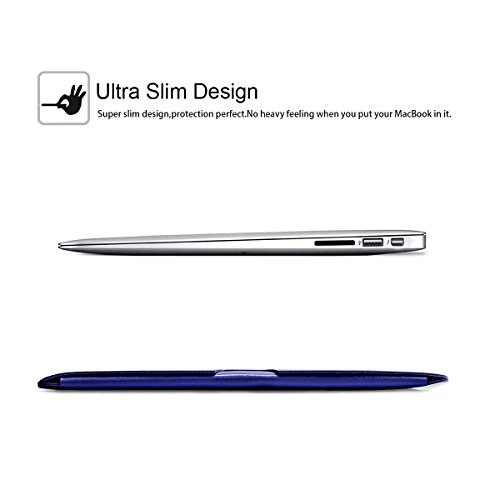WALNEW Schlanke Leder New MacBook Air 12 Zoll Hülle, MacBook Schutzhülle, Hülle, Case, Cover, New MacBook Air 12 Zoll Hülle mit Handgriff, geschütztes Inneres und externes Mousepad - 5