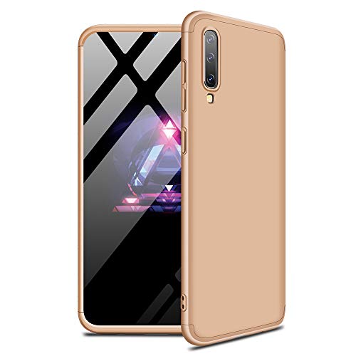 MISSDU reemplazo para Funda Samsung Galaxy A70 2019 360 Carcasa Exact Slim de protección Completa y No Incluido Protector de Pantalla, Dorado