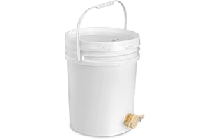 Wiesenfield Maturateur À Miel Seau Plastique Avec Robinet Apiculture WIPB-20 (20 l, Robinet À Clapet, Couvercle, Anse, Plastique)