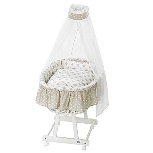 Preisvergleich Produktbild Alvi Stubenwagen-Set Himmelset Stars beige 608-6