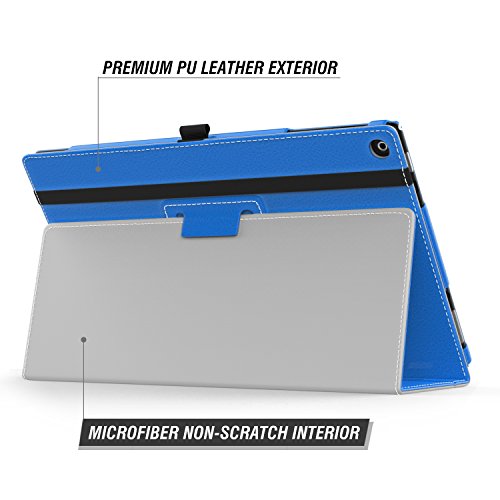 MoKo Fire HD 10 2015 Hülle – Kunstleder Ständer Schutzhülle Smart Cover mit Auto Schlaf / Wach Funktion und Stift-Schleife für Amazon Fire HD 10.1 Zoll (5. Generation – 2015 Modell), Blau - 8