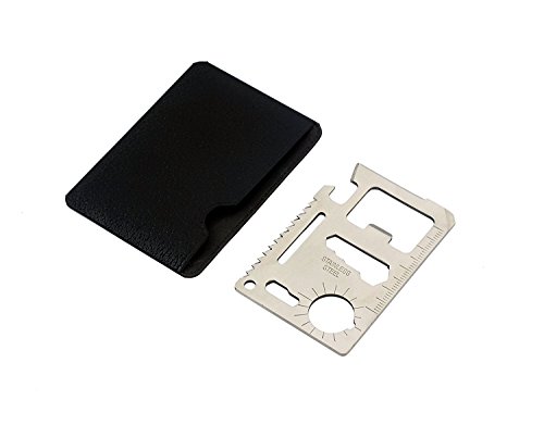 5PCS 11 in 1 Multi-Tool Multifunktion Camping Karte Werkzeug Kreditkarte-Messer Saber im Scheckkartenformat für Outdoor Unterwegs Edelstahl mit Leder - 2