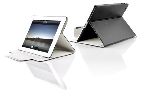 JAMMYLIZARD | G10 Wallet Smart Case Ledertasche für iPad 4, iPad 3 und iPad 2, WEIß