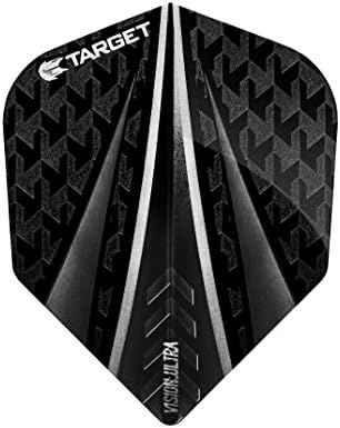 TARGET VISION ULTRA DART FLIGHTS - 5 SETS - NEW FOR 2016 - 10 COLOURS, 2 STYLES (Black (3 Fin))