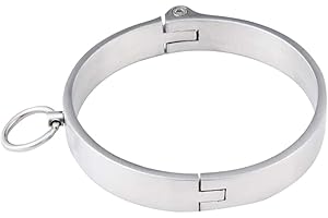 L BIG BOSS Men's Heavy Metal Stainless Steel Collar Silver Rock Choker