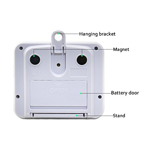XREXS Digitaler Dual Küchentimer, Alarm Einstellbar Volumen Timer, Kochen Timer, Stoppuhr, Große LCD Anzeige Count Up Down Timer für Blinken Meeting Klasse, Magnetische RÜckseite, Batterien Enthalten - 4