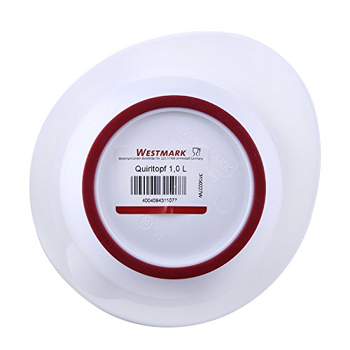 Westmark Quirltopf mit Spritzschutz, Deckel und Ausgießer, Kunststoff, Füllvolumen: 1 Liter, Weiß/Rot, 3151227R - 4