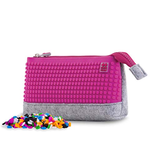 Preisvergleich Produktbild Pixie Crew Schlampermäppchen grau / neon pink inkl. Gratis Pixel