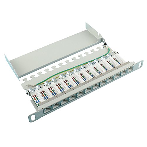 Ligawo 1020504.0 Patchpanel "Cat.6 12x RJ45 LSA", 25,4 cm grau
