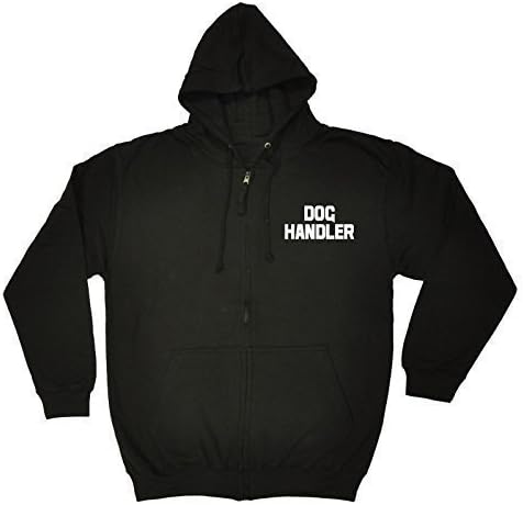 JNR Workwear Unisex Men's Women's DOG HANDLER (BREAST AND BACK) (XXL - BLACK) Zip Hoodie