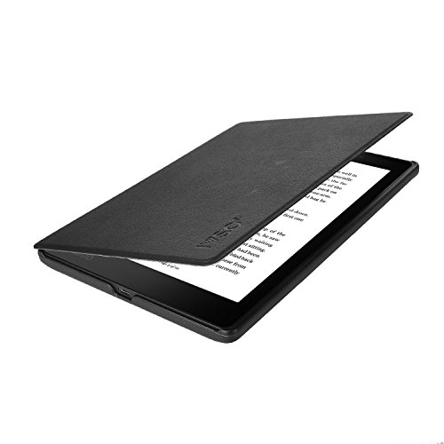 Kobo Aura One Hülle, IVSO Ultra Schlank Superleicht Ständer Slim Leder zubehör Schutzhülle für Kobo Aura One perfekt geeignet, Schwarz - 3