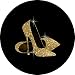 Produktbild TAWANNA LECOUNT :Expanding Stand and Grip for Smartphones and Tablets -Black Gold Glitter High Heel Shoes