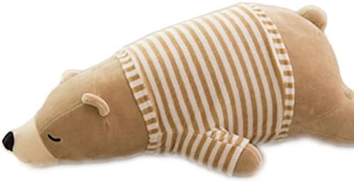 Watermelonbreeze Cartoon Cute Animal Polar Bear Pillow Sofa Cushion Plush Toy White And Brown Bear Throw Pillow Doll