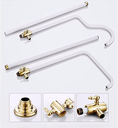 White With Gold Shower European Style White Paint Faucet Shower