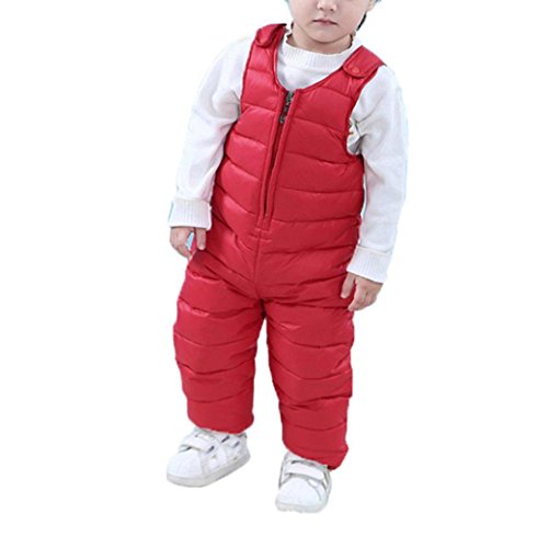 Preisvergleich Produktbild Longra Baby Kinder Mädchen Jungen Daunen Mantel Daunenweste Strampler Jacke Herbst Winter Warm Kinder Bodysuit Jumpsuit Kleidung Baby Unisex Daunen Weste Overall (0-3Jahre) (110CM 3Jahre, Red)