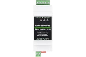 COOLWELL Industrial Serial RS232 to RJ45 Ethernet Server Module with POE Function TCP/IP to Serial Rail-Mount Support