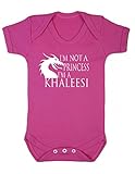 Muy suave Juego de Yo No Soy una princesa I \'m a Khaleesi de Juego de Tronos chaleco Babygrow Mono divertido blanco Rosa oscuro Talla:0-3 meses