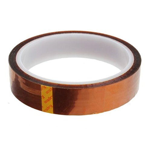 Foxnovo 20 mm * 33 m hohen Temperaturen hitzebeständig Kapton Tape Polyimid Film Klebeband (Tawny)