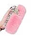 Price comparison product image Case for iPhone 7, for iPhone 8 Cover,Girlyard Cute New [Plush Case] Bling Crystal Rhinestone Fox Fluffy Rex Imitation Rabbit Fur Design Warm Winter Handmade Soft Hair Plush Scratch-resistant Cover for iPhone 7/8 (4.7 Inch)-Pink