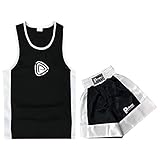 KIDS BOXING UNIFORM 2 PICES SET (TOP & SHORT) BLACK, 07 TILL 08 YEAR OLD KIDS