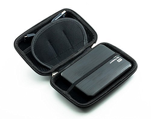 QUMOX Schwarz 2.5 HDD Nylon-Tasche für tragbare Festplatte Fall zwei Reißverschlussen - 5