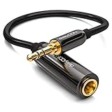 Geräte mit 6,3mm Klinken Stecker auf 3,5mm Klinken Anschluss adaptieren // Schließen Sie z.B. Ihre Kopfhörer mit 6,3mm Klinken Stecker an ein Handy , Smartphone , Tablet , Hi-Fi-Receiver etc. mit 3,5mm Klinken Anschluss an // Dank genormter Klinken Stecker und Buchse gibt es unzählige Einsatzmöglichkeiten // Länge: 20cm // Farbe: Schwarz