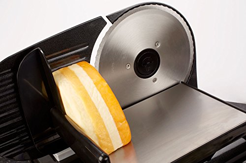 Andrew James – Elektrische Präzisions-Aufschnittmaschine Allesschneider in Schwarz – 19cm Klinge + 2 Extra Klingen für Brot und Fleisch – 2 Jahre Garantie - 4