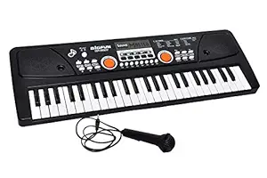 WORQOID 49 Key Piano Keyboard Toy for Kids dc Power Option+Recording Microphone Multi Colour Keys with USB Charging Big Fun Electronics Keyboard Kids 530A1 Medium Size Easy to Use Dc Power (49 Key)