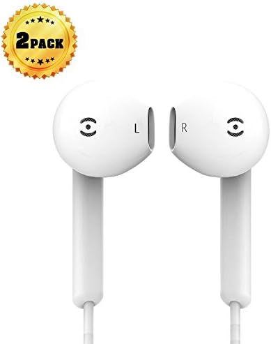 Vaken Wired Earbuds, In Ear Earphones with Microphone Stereo Headphone for iPhone 6s 6 5s Se 5 5c 4s Plus Android Galaxy Edge S8 S7 S6 S5 S4 Note 1 2 3 4 7 (2 pack)