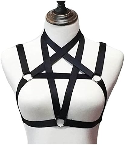Harness Bra,Women Pentagram Harness Lingerie sexy Cage Bra Strappy Hollow Out Bra Bustier