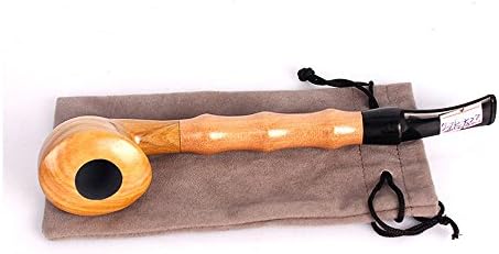 SJMM Wooden Tobacco Smoking Pipe Green Sandalwood long rod straight pipe filter,A