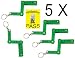 Produktbild jameitop®Set 5 X Mini Zollstock GRÜN Meterstab 50cm als Schlüsselanhänger + Handwerker Pass