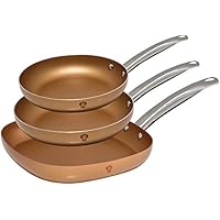 Tris de sartenes con grill (revestimiento antiadherente Le Chef Collection cobre – bl-3286