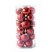 Produktbild 24pcs glänzend und poliert glänzend Weihnachtsbaum Ball Ornamente Dekorationen 2.4 1 Fässer mit 24 Weihnachtskugeln 6cm Weihnachtskugeldekoration HKFV (Rot)