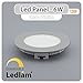 Produktbild LED Einbaustrahler Panel silber rund Ø 12cm 6 Watt kaltweiß dimmbar mit Led Dimmer