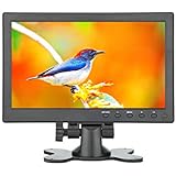 Loncevon-10.1 inch Raspberry pi 3 Monitor Display Screen with HDMI Input ; Small Portable Computer VGA Monitor; CCTV Security Video Monitor ; HD 1024x600 Resolution -Build in Dual Speakers, MP5 USB Port, Remote