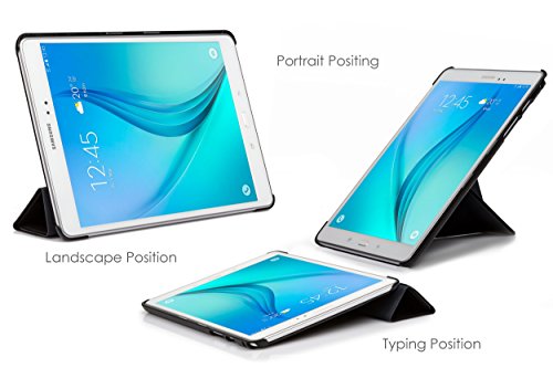 Forefront Cases® Neue Origami Leder Hülle / Tasche / Case / Cover für Samsung Galaxy Tab A 9.7 SM-T550 (Mai 2015) – Rundum-Geräteschutz und intelligente Auto-Sleep-Wake-Funktion mit 3-JAHRES-GARANTIE VON FOREFRONT CASES – inkl. Eingabestift und Displayschutz - 2