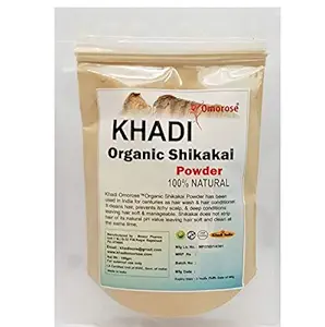 Khadi Omorose Shikakai Powder (Natural Hair Cleanser For Deep Cleansing and soft hairs),100 Grams