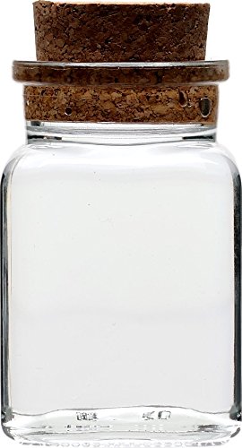 gouveo Korkengläser „Quadrat“, Ideal für Gastgeschenke, Gewürze, Glasdose, Aufbewahrungsglas, Korkenglas eckig (12er Set, Korkenglas 150 ml) - 2