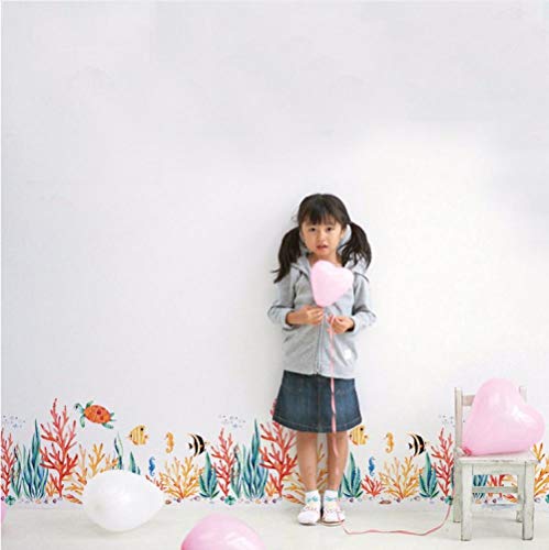 Preisvergleich Produktbild Unterwasserwelt Sockelleisten Badezimmer Schlafzimmer Kinderzimmer Kinderzimmer Dekor wasserdicht abnehmbare Art Decal selbstklebende Wandaufkleber PVC Aufkleber Wandbild