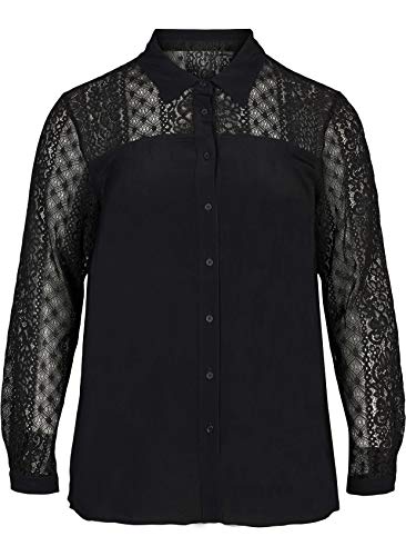 Zizzi Ana Blusa, Negro (Black 199), 52 (Talla del Fabricante: L 50/52) para Mujer