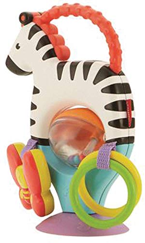 Fisher-Price Mon zèbre d'activités jouet d'éveil bébé sur ventouse, anneaux, papillon suspendu, textures et sons de hochets, dès 3 mois, FGJ11 – Image 4