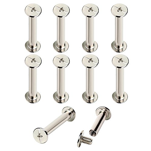 Preisvergleich Produktbild Godagoda Hohlnieten Buchschrauben Karbonstahl Vernickelt Bücher Konto Album Gürtelschrauben M5 6mm-100mm